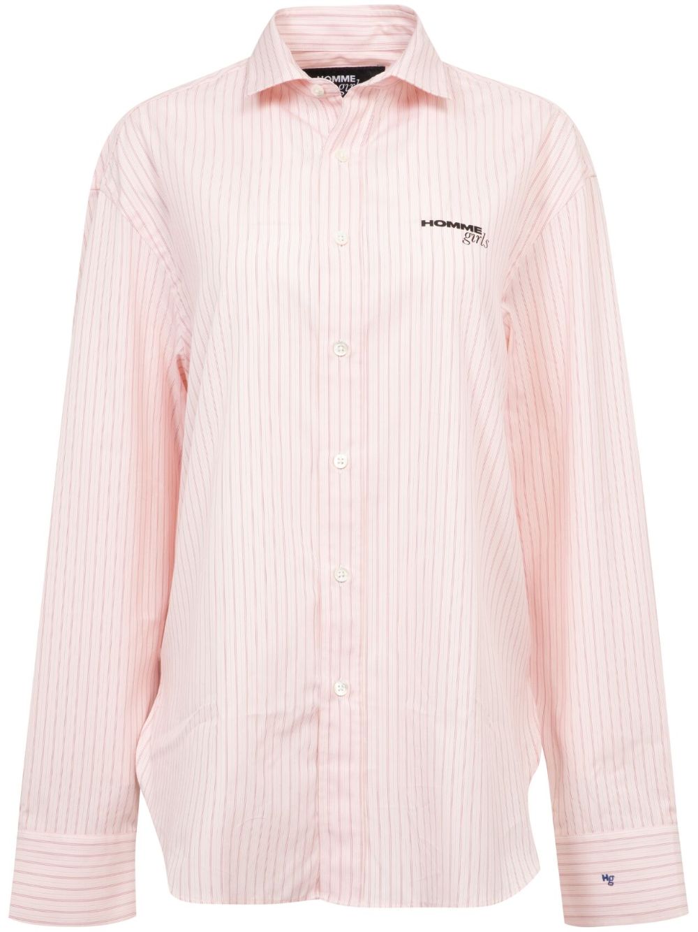 HommeGirls logo-print striped shirt - Pink von HommeGirls