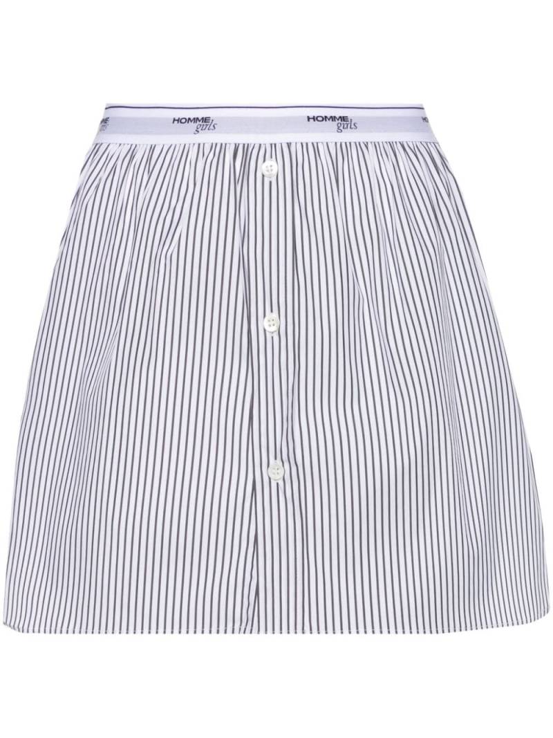 HommeGirls striped A-line miniskirt - White von HommeGirls