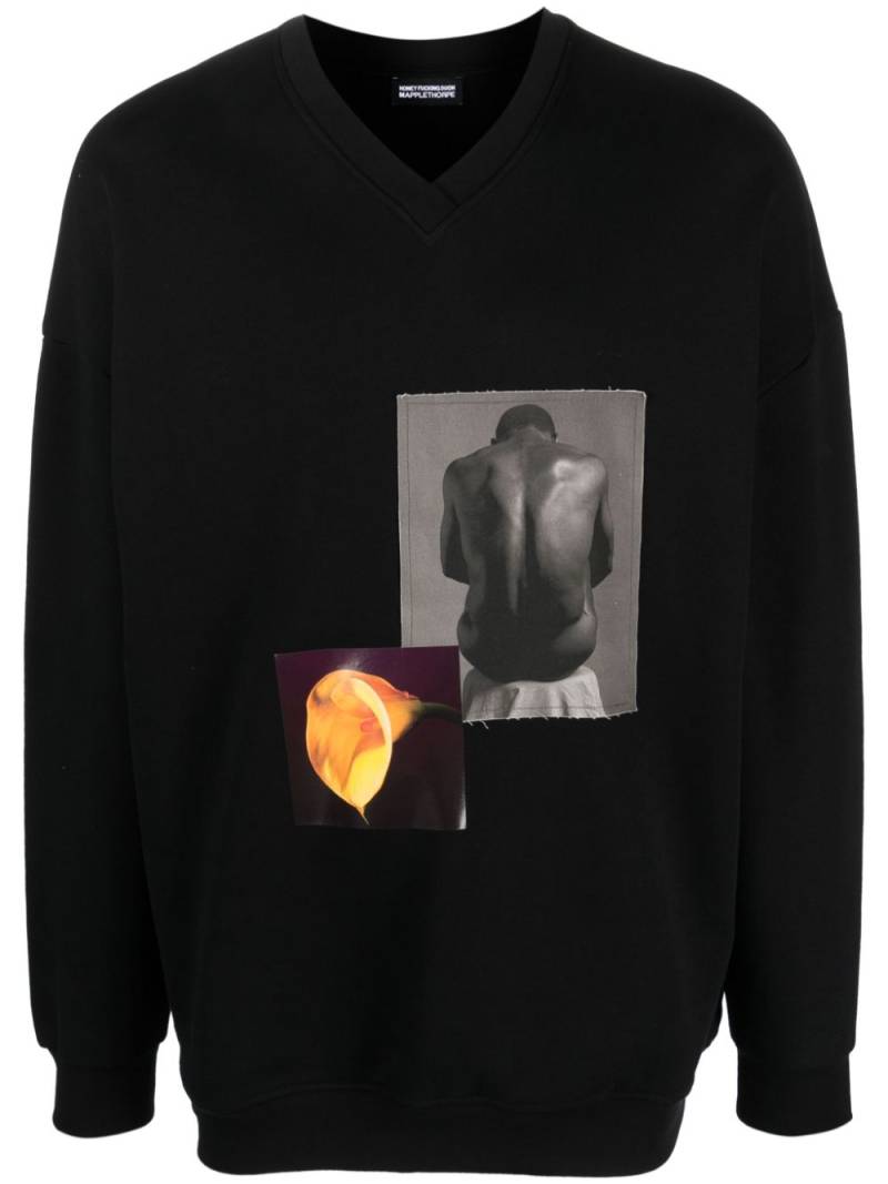 Honey Fucking Dijon x Robert Mapplethorpe graphic-print jumper - Black von Honey Fucking Dijon