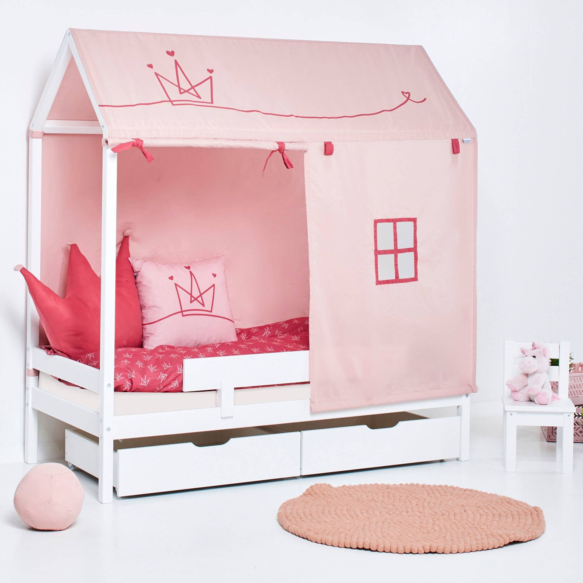 Hoppekids Kinderbett »ECO Dream«, Hausbett mit Dach wahlweise mit Rausfallschutz von Hoppekids