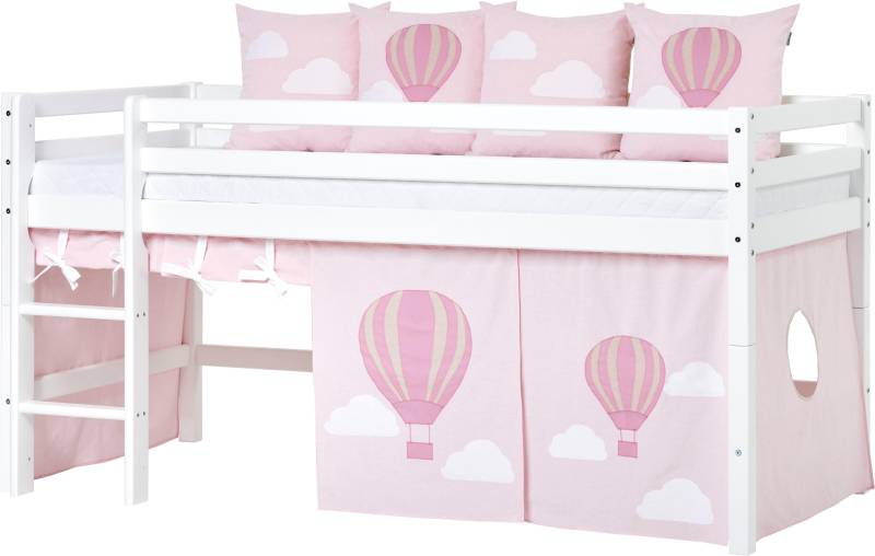 Hoppekids Hochbett »«Ballon»«, mit Matratze & Vorhang, umbaubar, 4Stile von Hoppekids