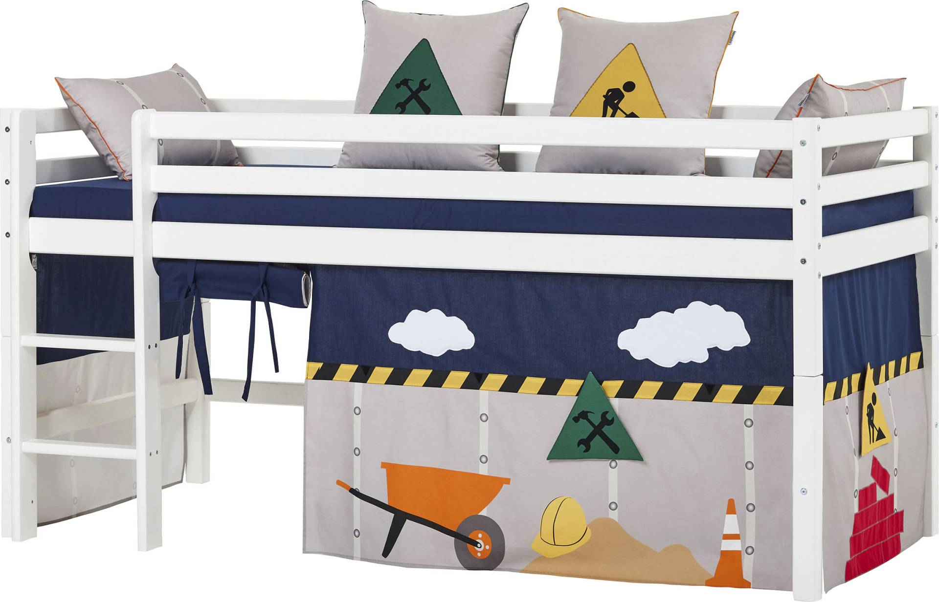 Hoppekids Hochbett »«Construction»«, mit Baustellen-Vorhang Matratze 2 Grössen Hoppekids Hochbett »«Construction»«, mit Baustellen-Vorhang Matratze 2 Grössen von Hoppekids