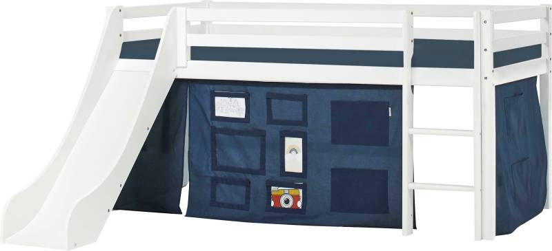 Hoppekids Hochbett »«Creator Orion Blue»«, Rutsche & Vorhang Blau und viel Auswahl von Hoppekids