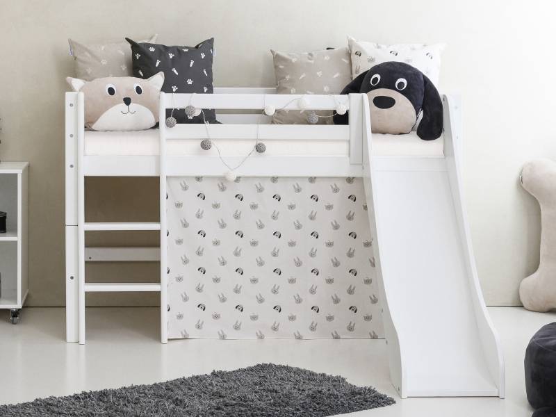 Hoppekids Hochbett »«Pets Natur»«, Rutsche & Vorhang Grau und viel Auswahl von Hoppekids