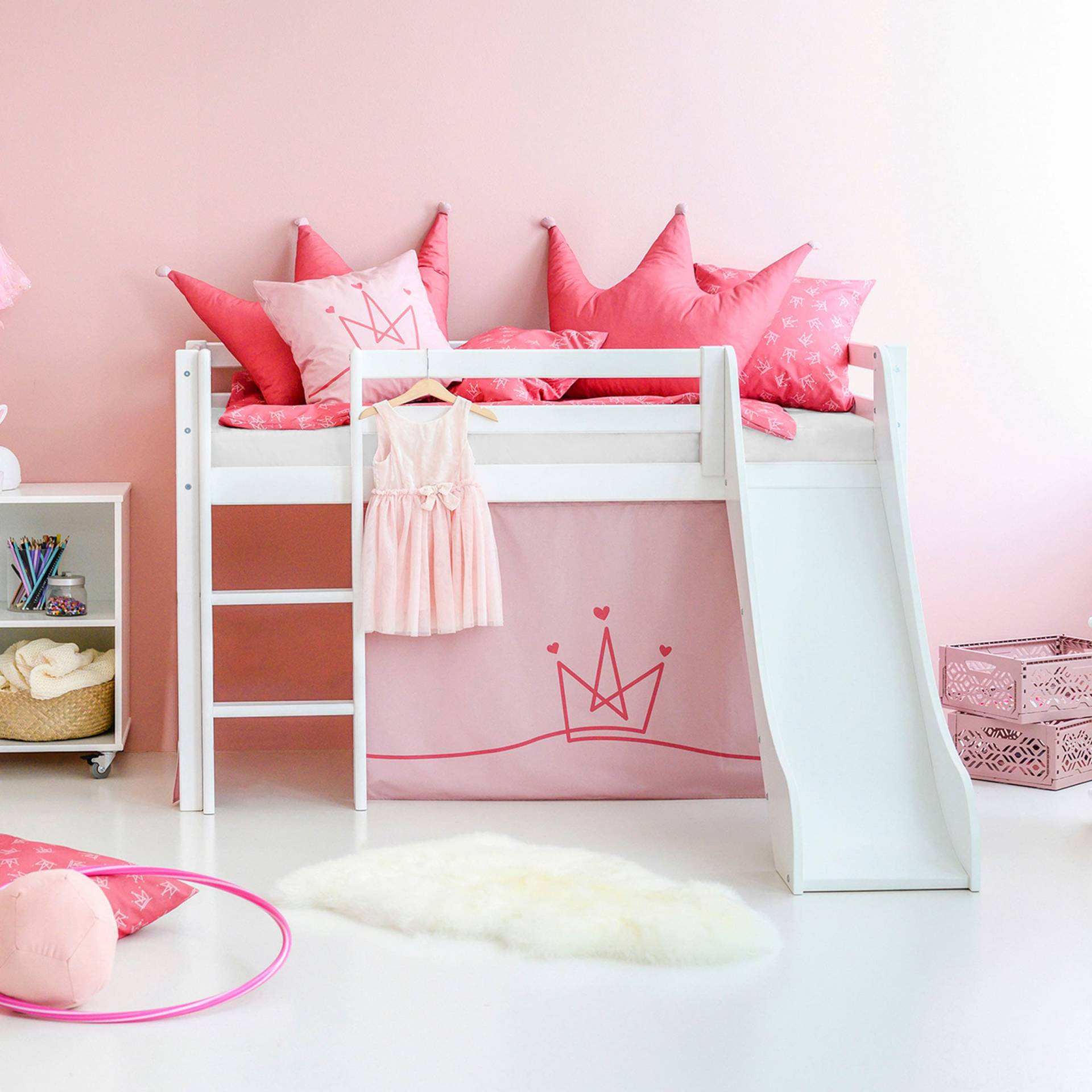 Hoppekids Hochbett »«Princess»«, Rutsche & Vorhang Rosa und viel Auswahl Hoppekids Hochbett »«Princess»«, Rutsche & Vorhang Rosa und viel Auswahl von Hoppekids