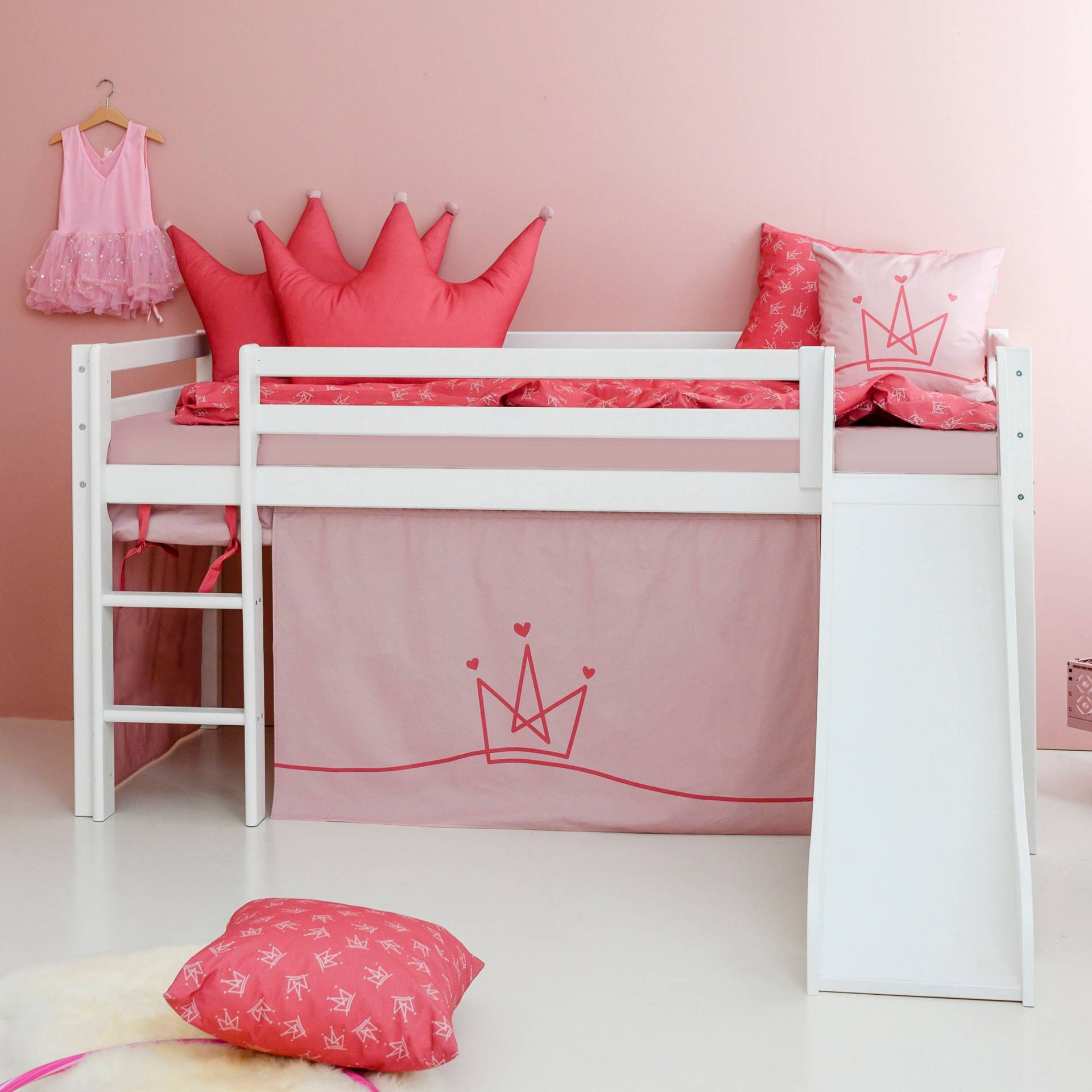 Hoppekids Hochbett »«Princess»«, Rutsche & Vorhang Rosa und viel Auswahl Hoppekids Hochbett »«Princess»«, Rutsche & Vorhang Rosa und viel Auswahl von Hoppekids
