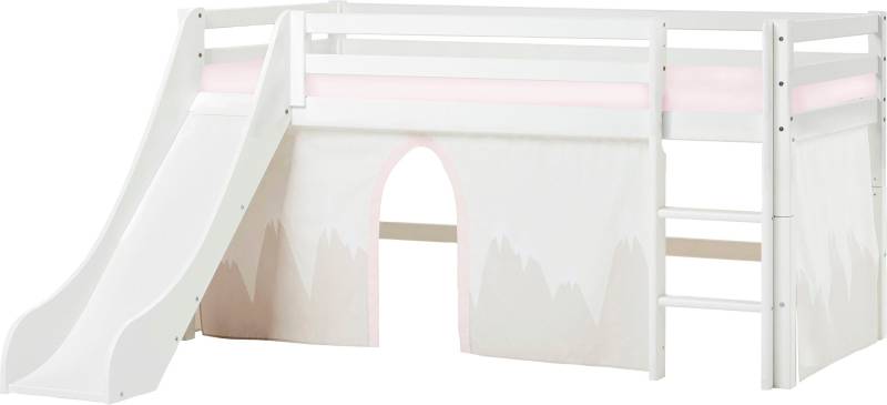 Hoppekids Hochbett »«Winter Wonderland»«, (Set, 4 St.), 90x200 mit Rutsche, Vorhang & Matratze von Hoppekids