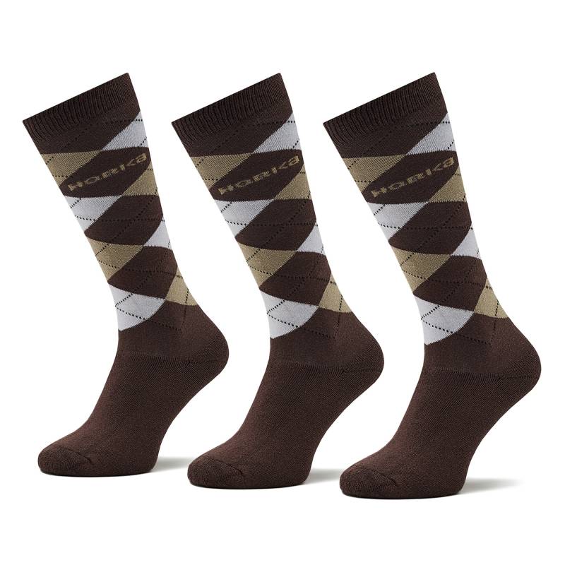 3er-Set hohe Unisex-Socken Horka Riding Socks 145450 Braun von Horka