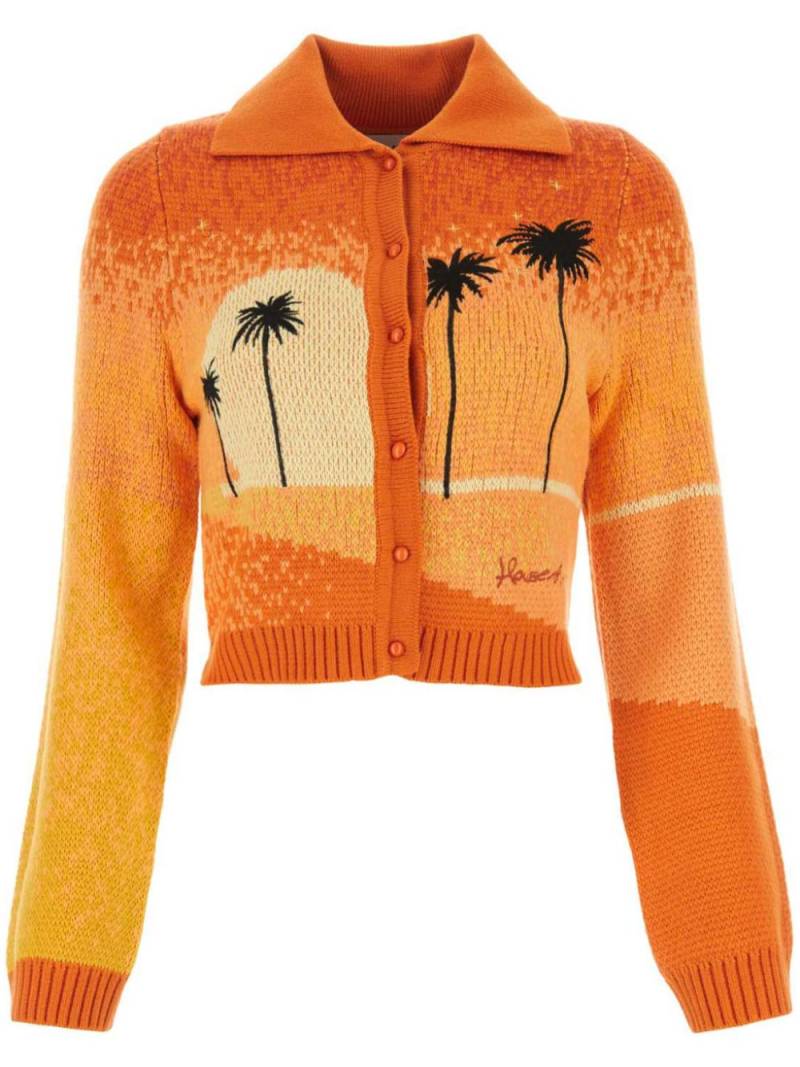 House of Sunny Embroidered acrylic Golden Hour cardigan - Orange von House of Sunny