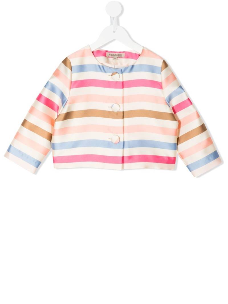 Hucklebones London bow-detail striped jacket - Neutrals von Hucklebones London