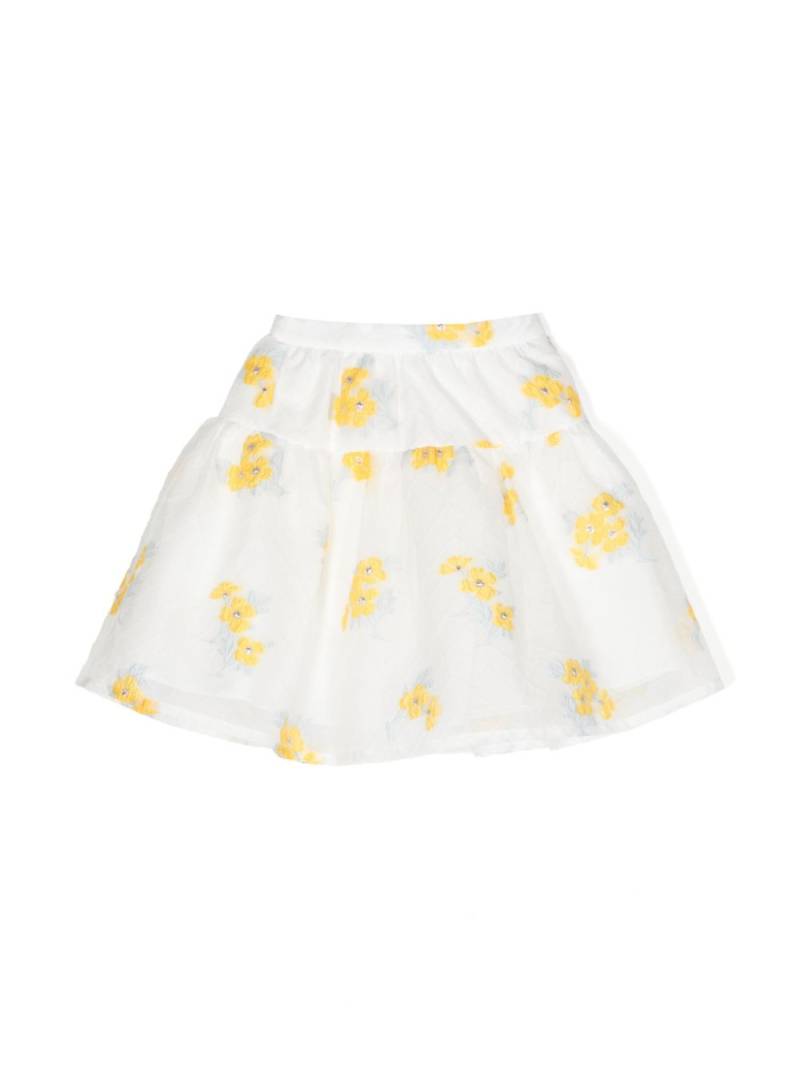 Hucklebones London floral-organza tiered skirt - White von Hucklebones London