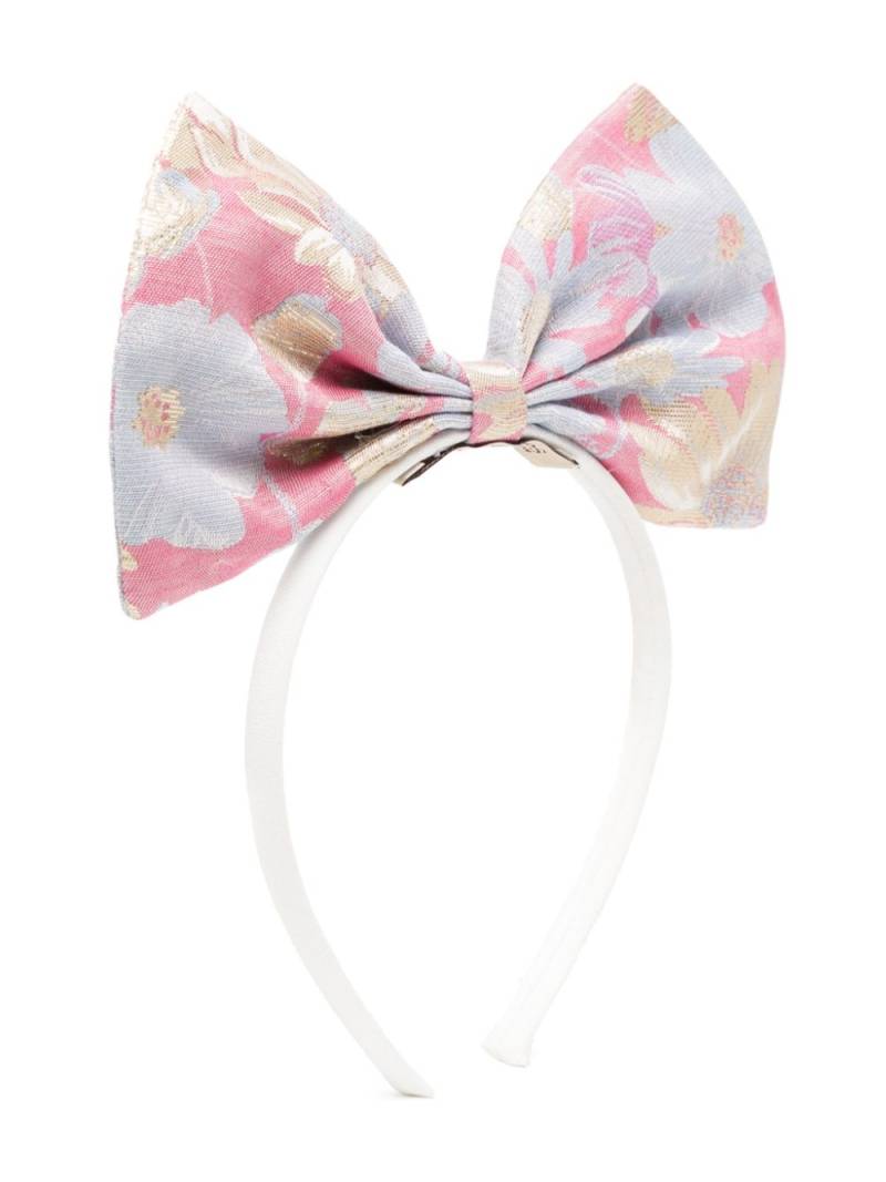 Hucklebones London giant bow hair band - White von Hucklebones London