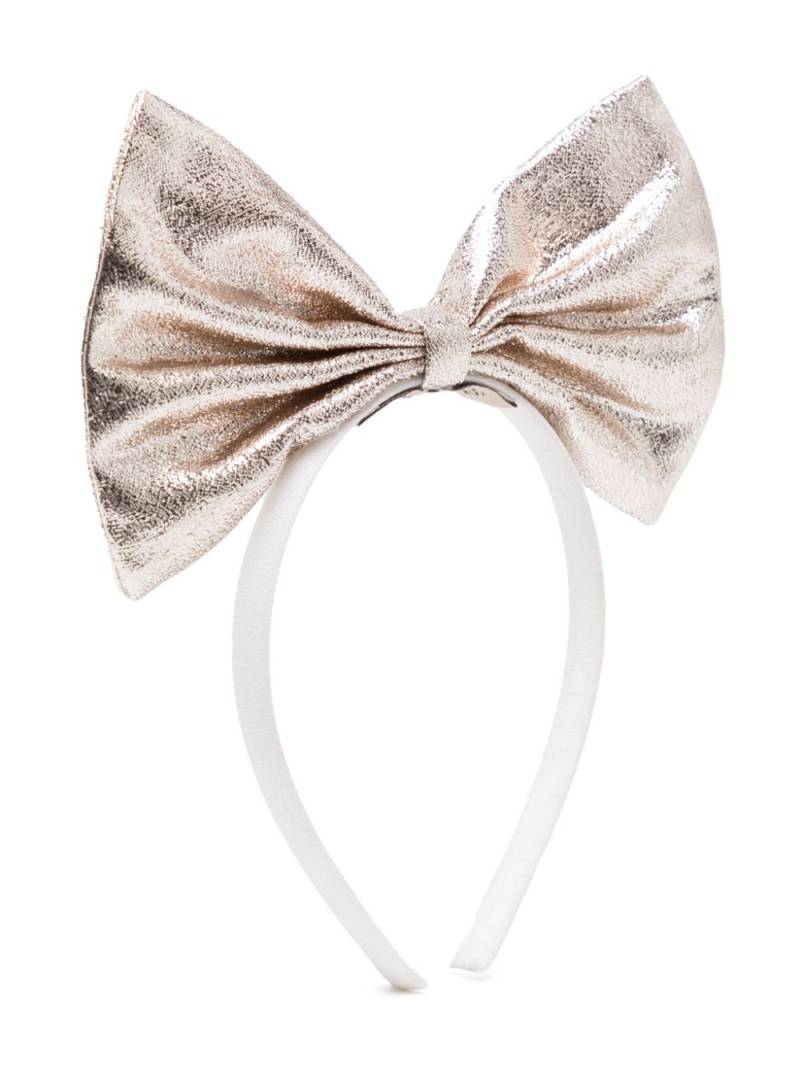 Hucklebones London metallic bow headband - White von Hucklebones London