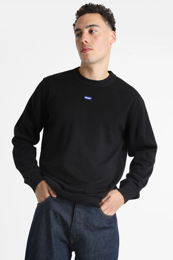 Hugo Blue San Cosmo-C Feinstrickpullover | Black | Herren  | L von Hugo Blue