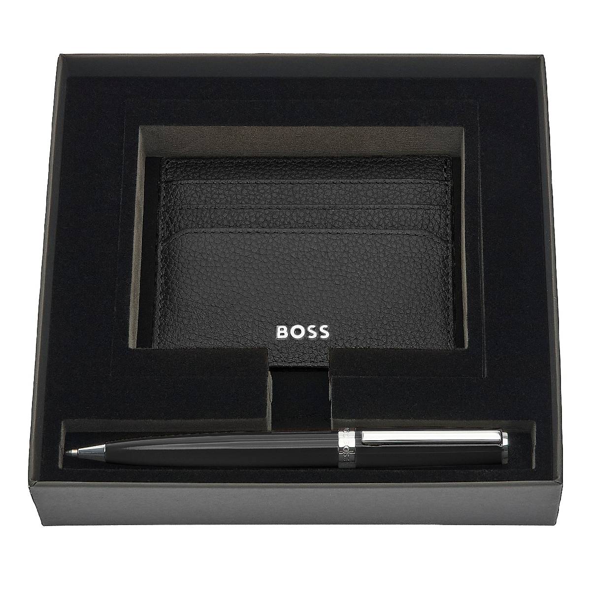 Classic Grained - Set mit Visitenkartenetui und Kugelschreiber, Schwarz Classic Grained - Set mit Visitenkartenetui und Kugelschreiber, Schwarz von Hugo Boss