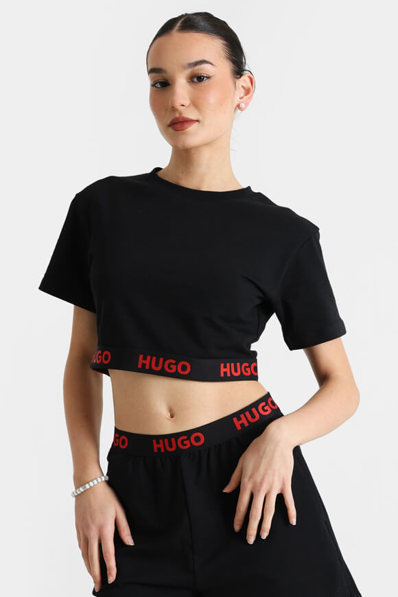 Hugo Red Crop T-Shirt | Black | Damen  | L von Hugo Red