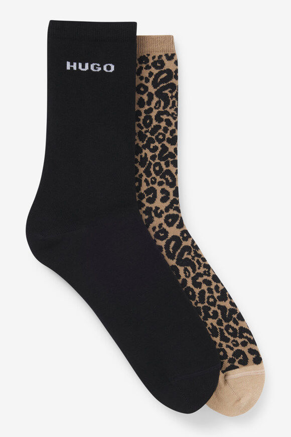 Hugo Red Doppelpack Socken | Black + Leo | Damen | EU35-38 Hugo Red Doppelpack Socken | Black + Leo | Damen | EU35-38 von Hugo Red