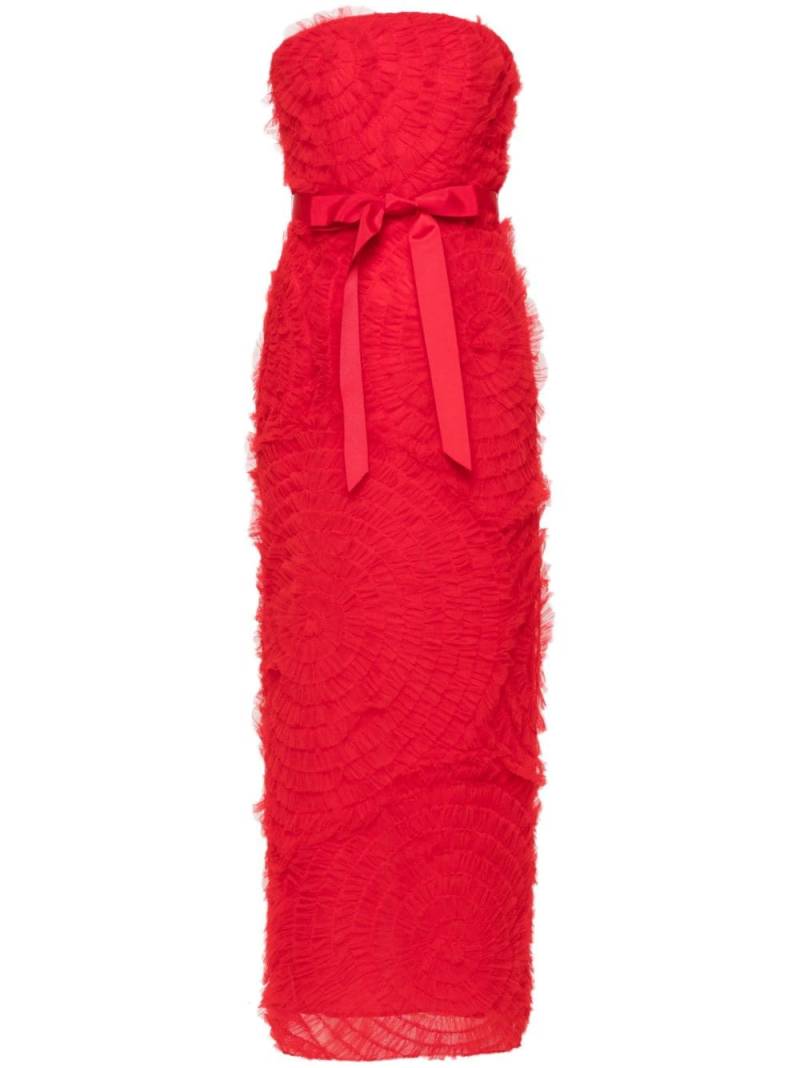 Huishan Zhang Monica ruffled midi dress - Red von Huishan Zhang