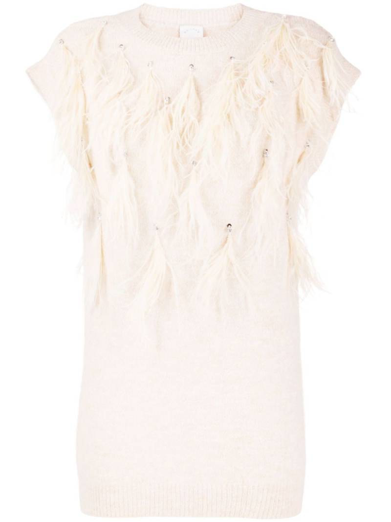 Huishan Zhang Silvan feather-detailing vest - Neutrals von Huishan Zhang