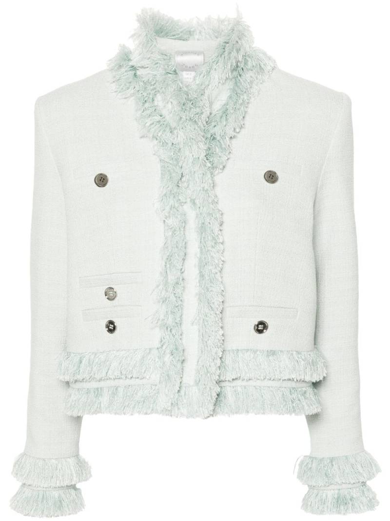 Huishan Zhang fringed bouclé jacket - Blue von Huishan Zhang