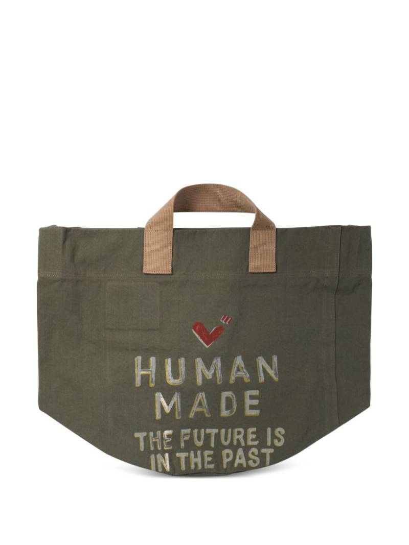 Human Made slogan-print tote bag - Green von Human Made