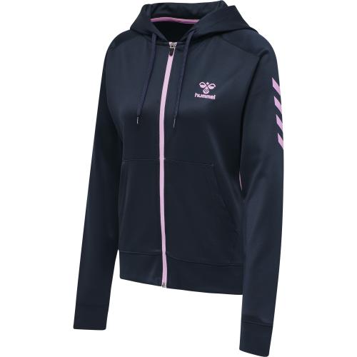 Hummel Hmlaction Poly Zip Hoodie Woman - black iris/orchid (Grösse: XS) von Hummel