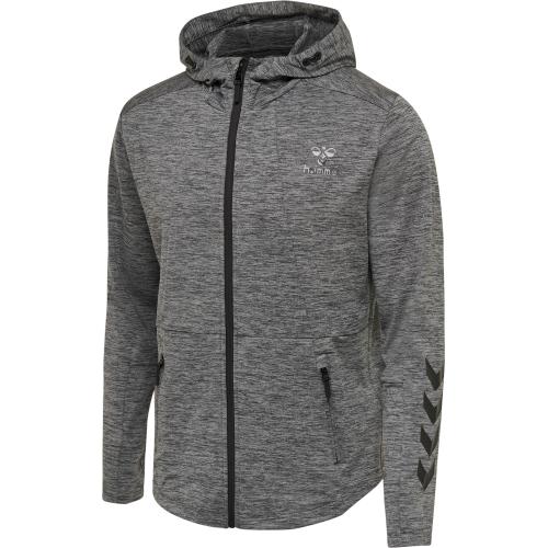 Hummel Hmlaston Zip Hoodie - dark grey melange (Grösse: M) von Hummel