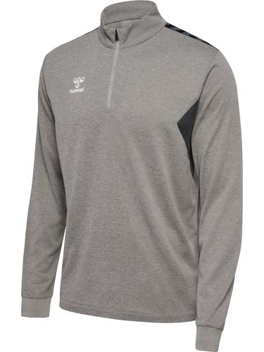 Hummel Hmlauthentic Half Zip Sweat - grey melange (Grösse: 2XL) von Hummel