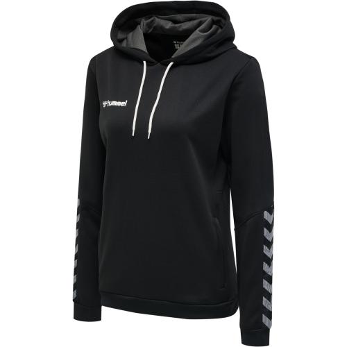 Hummel Hmlauthentic Poly Hoodie Woman - black/white (Grösse: S) von Hummel