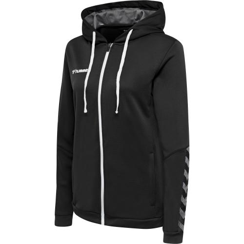 Hummel Hmlauthentic Poly Zip Hoodie Woman - black/white (Grösse: L) von Hummel