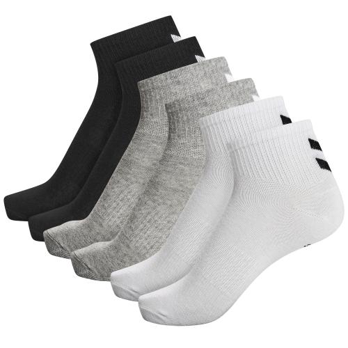 Hummel Hmlchevron 6-Pack Mid Cut Socks - black/white/grey (Grösse: 46-48) von Hummel