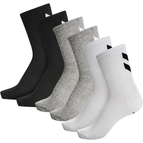 Hummel Hmlchevron 6-Pack Socks - black/white/grey (Grösse: 36-40) von Hummel