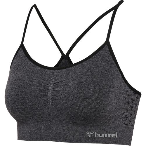 Hummel Hmlci Seamless Scrunch Sports Bra - black melange (Grösse: S) von Hummel