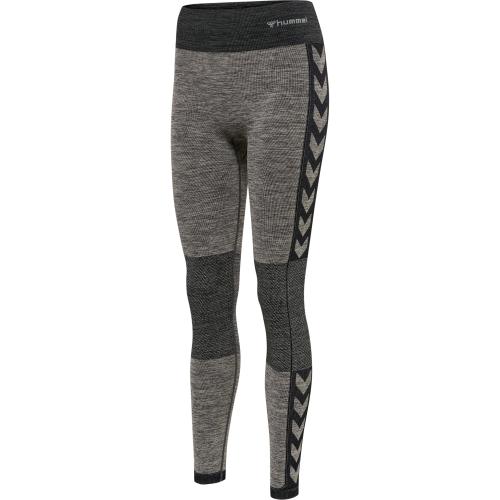 Hummel Hmlclea Seamless Mid Waist Tights - chateau gray/black melange (Grösse: L) von Hummel