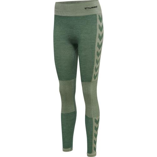 Hummel Hmlclea Seamless Mid Waist Tights - laurel wreath/lily pad melange (Grösse: M) von Hummel