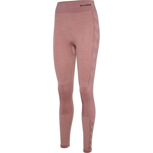 Hummel Hmlclea Seamless Mid Waist Tights - woodrose/rose taupe melange (Grösse: S) von Hummel