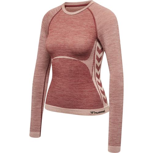 Hummel Hmlclea Seamless Tight T-Shirt LS - withered rose/rose tan melange (Grösse: S) von Hummel