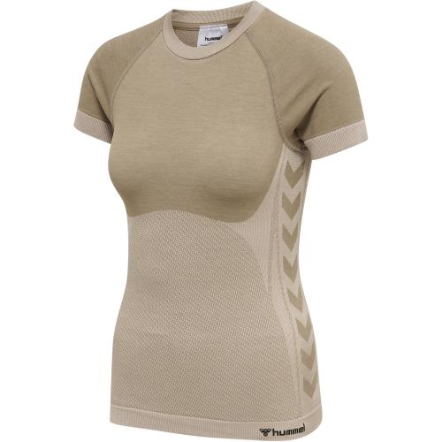 Hummel Hmlclea Seamless Tight T-Shirt - chateau gray/driftwood melange (Grösse: L) von Hummel