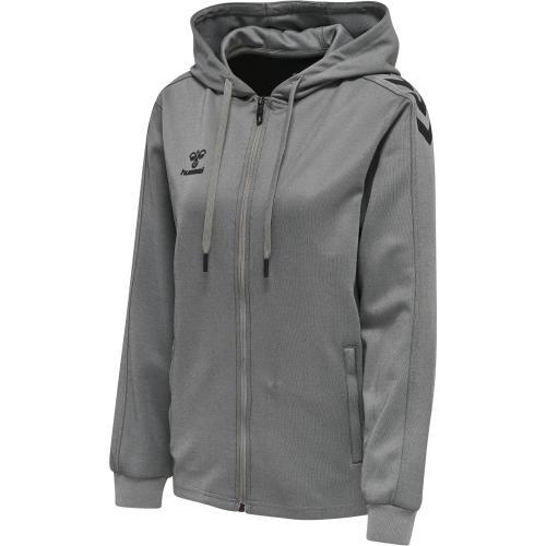 Hummel Hmlcore Xk Poly Zip Hood Sweat Woman - grey melange (Grösse: M) von Hummel