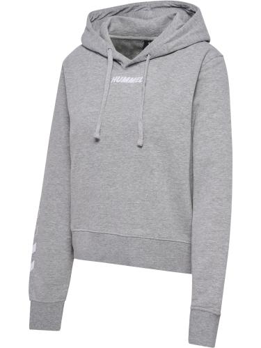 Hummel Hmlelemental Short Hoodie Woman - grey melange (Grösse: S) von Hummel