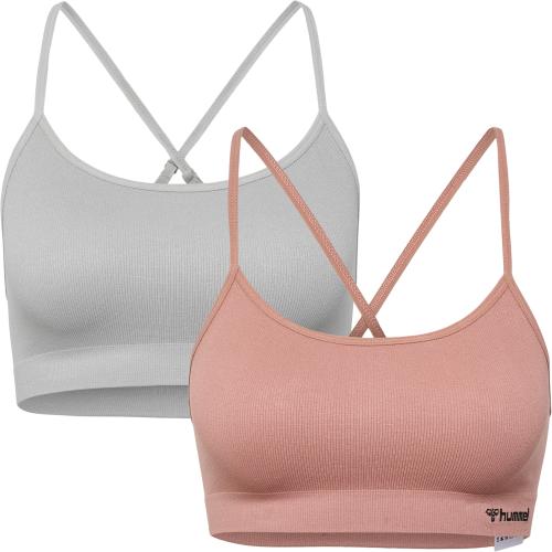 Hummel Hmljuno 2 Pack Seamless Bra - ash rose/paloma (Grösse: L) von Hummel