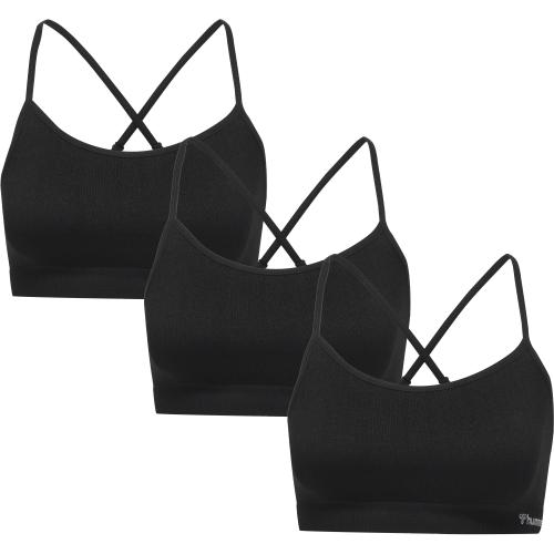 Hummel Hmljuno 3 Pack Seamless Bra - black (Grösse: L) von Hummel