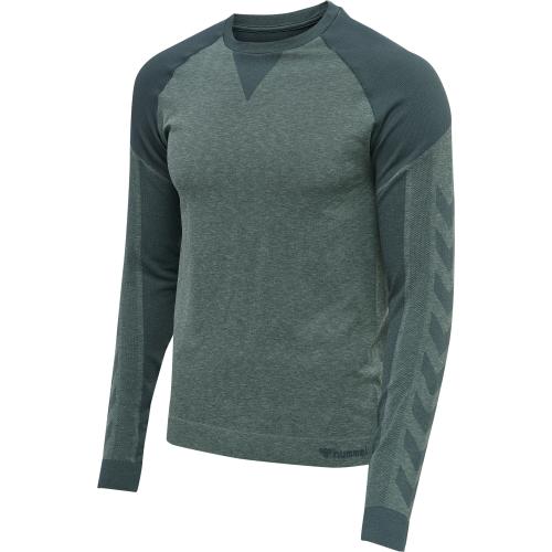 Hummel Hmlkent Seamless T-Shirt L/S - darkest spruce melange (Grösse: L) von Hummel