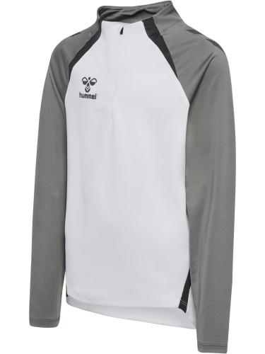 Hummel Hmllead 2.0 Half Zip Kids - white/steel gray (Grösse: 152) von Hummel