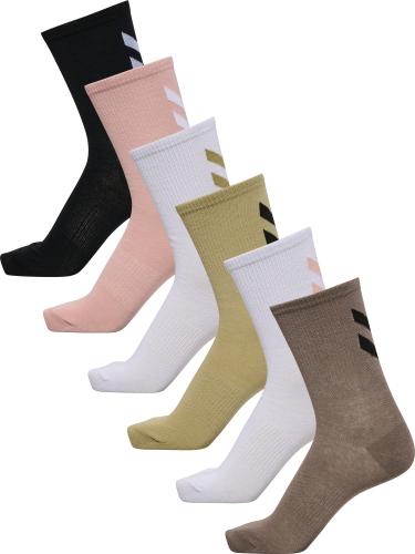 Hummel Hmllegacy Chevron 6-Pack Socks - moon rock/sage green/sirocco (Grösse: 41-45) von Hummel