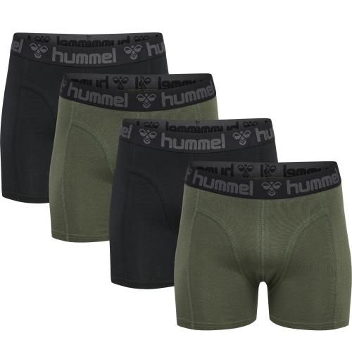 Hummel Hmlmarston 4-Pack Boxers - black/thyme (Grösse: S) von Hummel