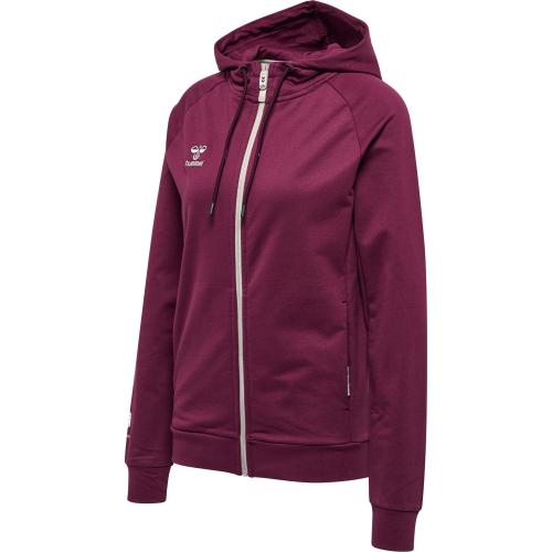 Hummel Hmlmove Grid Cot. Zip Hoodie Woman - grape wine (Grösse: 3XL) von Hummel