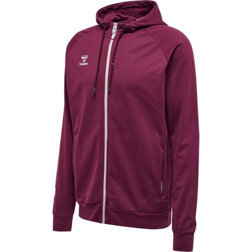 Hummel Hmlmove Grid Cotton Zip Hoodie - grape wine (Grösse: S) von Hummel