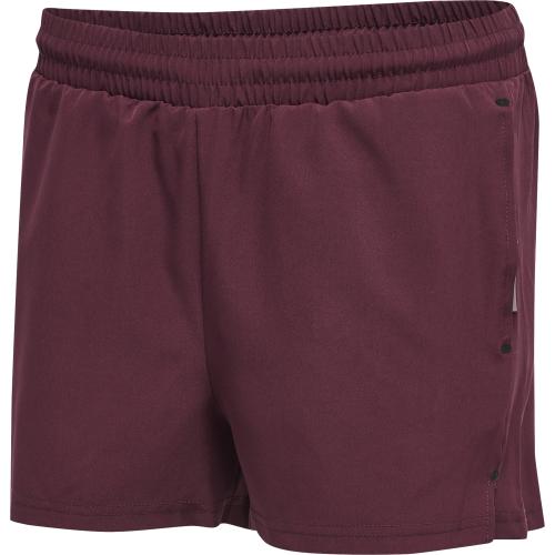 Hummel Hmlmove Grid Woven Shorts Woman - grape wine (Grösse: L) von Hummel