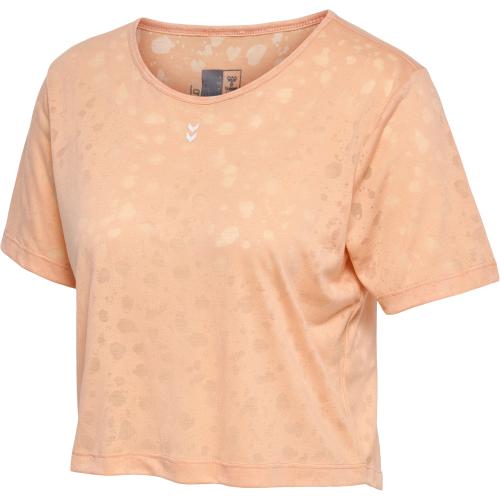 Hummel Hmlmt Iris Burnout Crop T-Shirt - almost apricot (Grösse: L) von Hummel